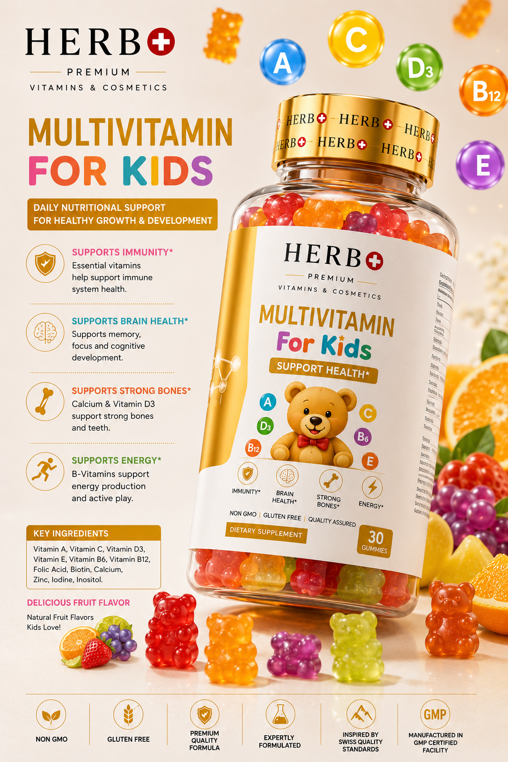 Multivitamin-Fruchtgummis für Kinder