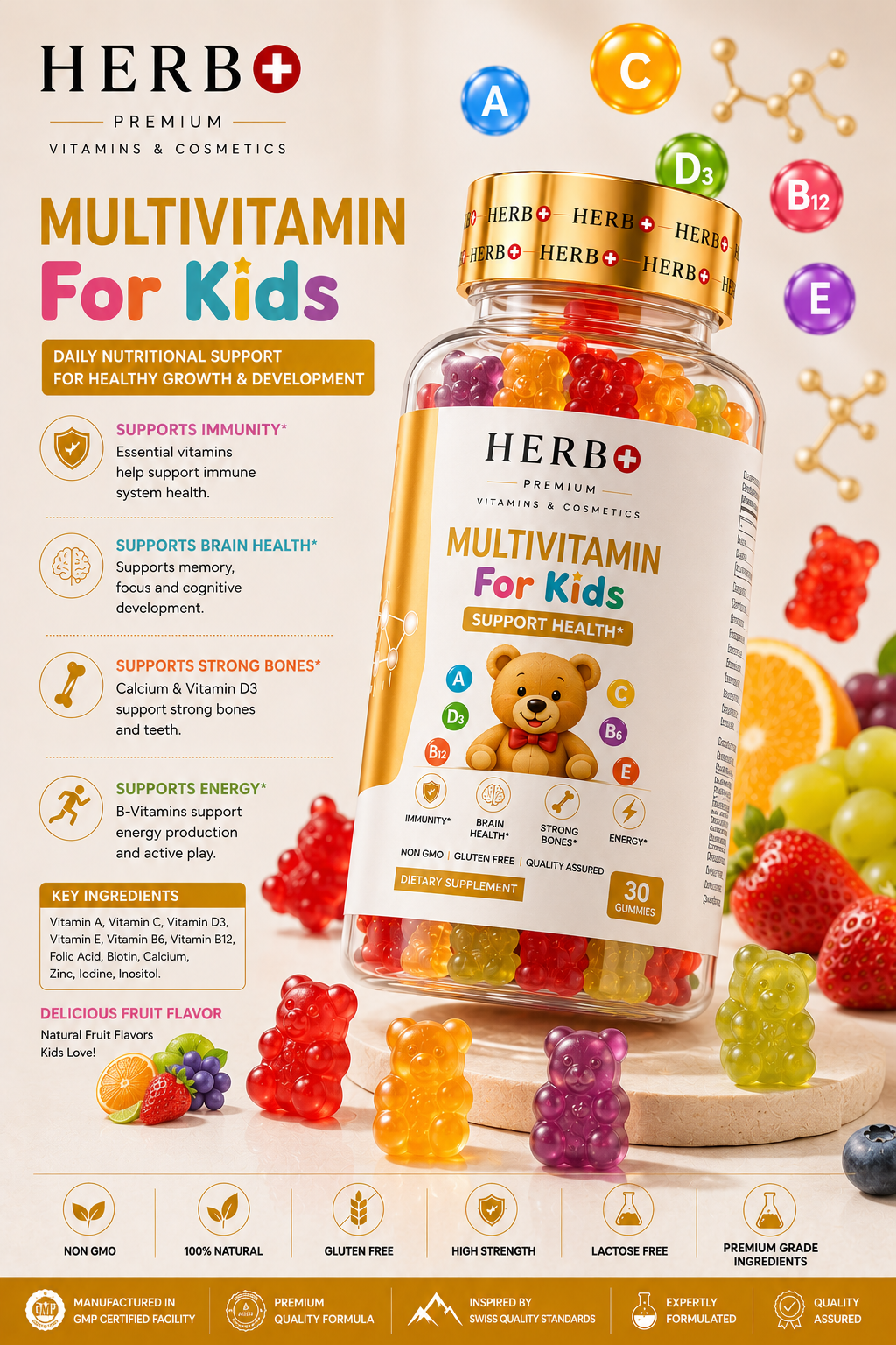 Multivitamin-Fruchtgummis für Kinder